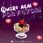 Pacote de 10 Propagandas Editáveis no Canva para Açaí e Sorvete