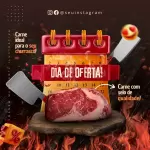 Pack para açougue com 40 artes editáveis no canva