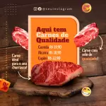 Pack para açougue com 40 artes editáveis no canva