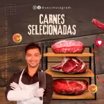 Pack para açougue com 40 artes editáveis no canva