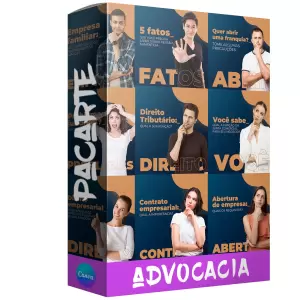 Pack de advocacia com 141 artes editáveis no canva.