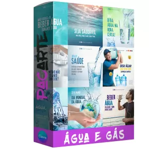 Pack para água e gás com 40 artes editáveis no canva