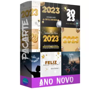 Pacote de 12 Artes Editáveis no Canva para o Ano Novo