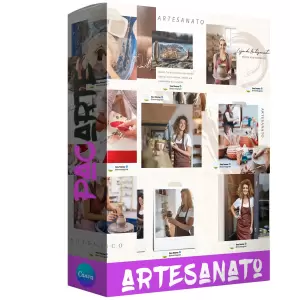 Pacote de 31 Anúncios Editáveis no Canva para Promover seu Artesanato