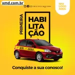 Pack de auto escola com 30 mídias editáveis no canva
