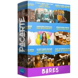 Pack para bar com 200 artes editáveis no canva