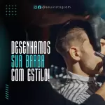 Pack de barbearia com 330 artes editáveis no canva