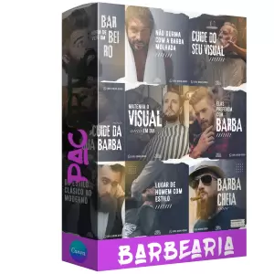 Pacote de 30 Propagandas Editáveis no Canva para Serviços de Barbearia