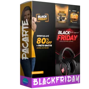Conjunto de 69 Artes Editáveis no Canva para a Black Friday