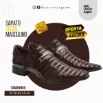 Pack para loja de sapatos com 52 artes editáveis no canva