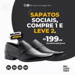 Pack para loja de sapatos com 52 artes editáveis no canva