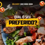 Pack para churrascaria com 40 artes editáveis no canva