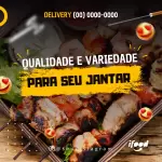 Pack para churrascaria com 40 artes editáveis no canva