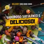 Pack para churrascaria com 40 artes editáveis no canva