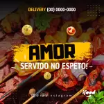 Pack para churrascaria com 40 artes editáveis no canva
