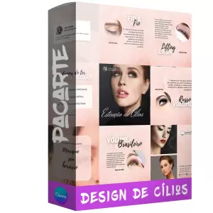 Pacote de 25 Artes Editáveis no Canva para Anúncios de Cílios