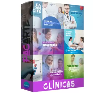 Pack para clinica com 40 artes editáveis no canva