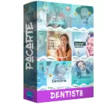 Pack para dentista com 279 artes editáveis no canva