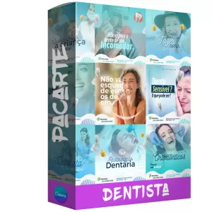 Pack para dentista com 279 artes editáveis no canva