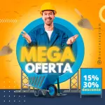 Pack para material para construção com 330 artes editáveis no canva