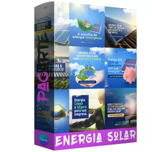 Pack para energia solar com 30 artes editáveis no canva