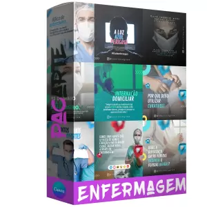 Pack para enfermagem com 10 artes editáveis no canva
