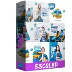 Pacote de 6 Modelos Editáveis de Anúncios de Universidade para o Canva