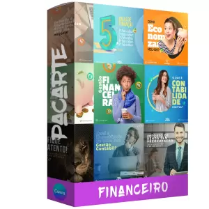 Pack para financeiro com 52 artes editáveis no canva