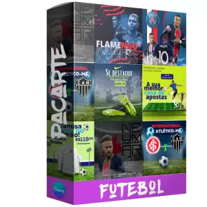7 Artes para Futebol Editáveis no Canva