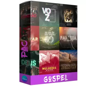 Pack para gospel com 80 artes editáveis no canva
