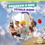 Pacote de 10 artes editáveis para Anúncio de Festas Infantis