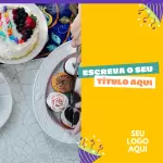 Pacote de 10 artes editáveis para Anúncio de Festas Infantis