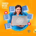 Pack para provedor de internet com 20 artes editáveis no canva