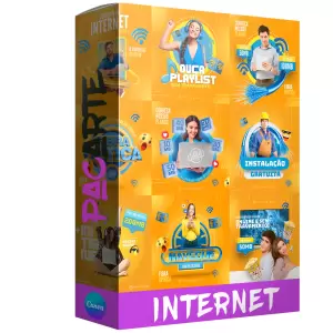 Pack para provedor de internet com 20 artes editáveis no canva