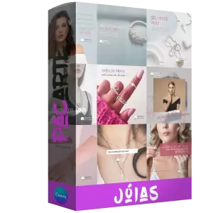 Pacote de 25 Artes Editáveis no Canva para Anúncios de Joias
