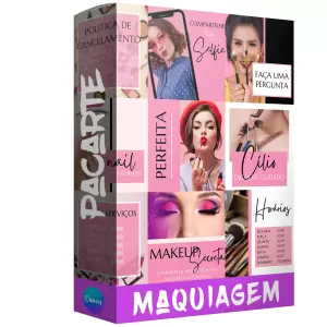 Pacote de 24 Artes Editáveis no Canva para Anúncios de Maquiagem