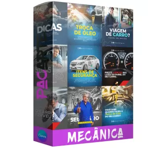 Pack para mecânica com 30 artes editáveis no canva