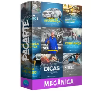 Pacote de 10 artes Editáveis no Canva para Mecânicas