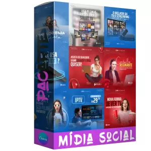 Pack para Mídias Sociais - IPTV com 50 artes editáveis no canva