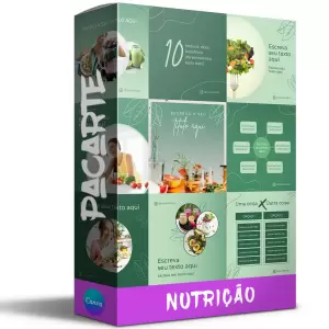 Pacote de 18 Artes Editáveis no Canva Voltadas para Nutrição