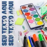 Pacote de 25 Artes Editáveis no Canva para Anúncios de Papelaria