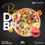 Pack para pizzaria com 267 artes editáveis no canva