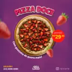 Pack para pizzaria com 267 artes editáveis no canva