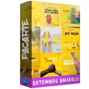 Pack para setembro amarelo com 20 artes editáveis no canva