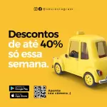 Pacote de 28 Artes Editáveis no Canva para Anúncios de Serviços de Uber e Táxi