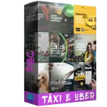 Pacote de 28 Artes Editáveis no Canva para Anúncios de Serviços de Uber e Táxi