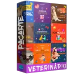 Conjunto de 100 Artes Editáveis no Canva para Consultório Veterinário